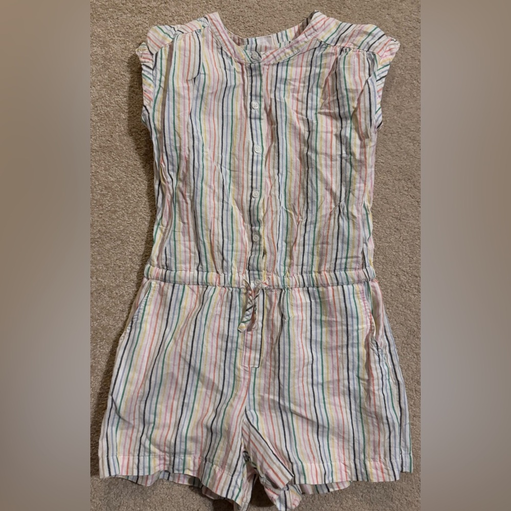 Striped Drawstring Romper